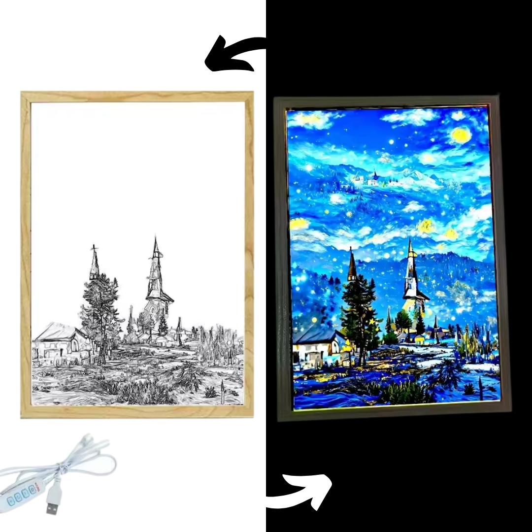 CUADRO VAN GOGH CON LUZ