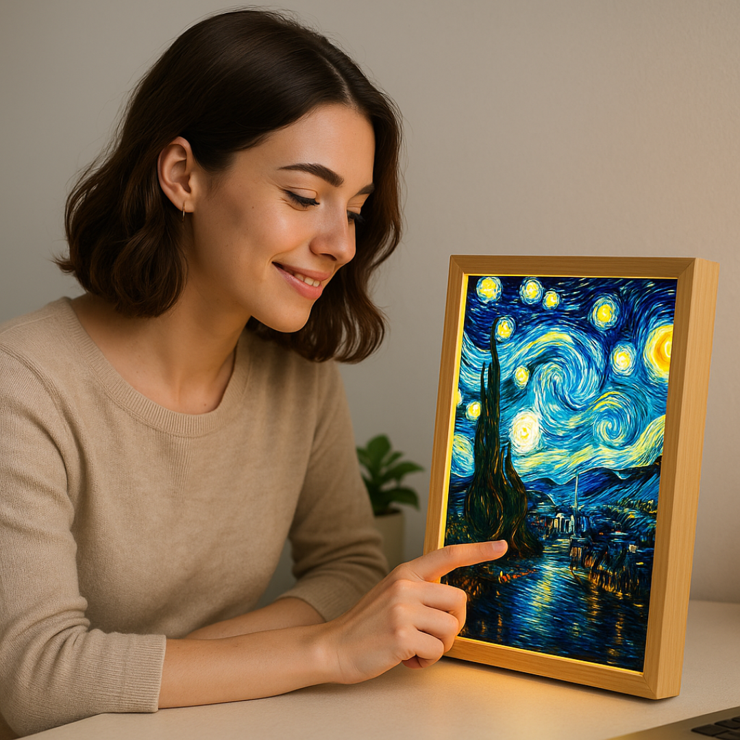 CUADRO VAN GOGH CON LUZ