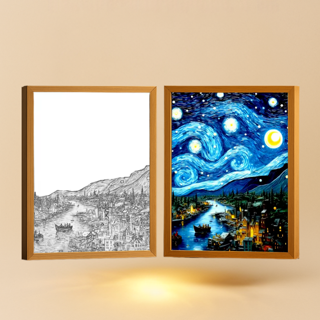 CUADRO VAN GOGH CON LUZ
