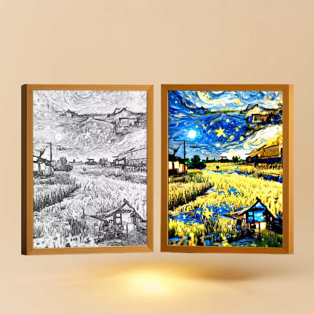 CUADRO VAN GOGH CON LUZ