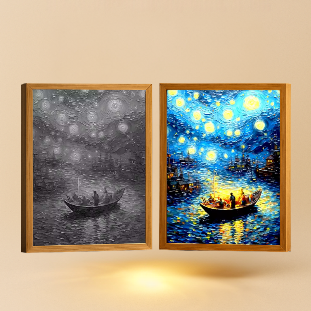 CUADRO VAN GOGH CON LUZ