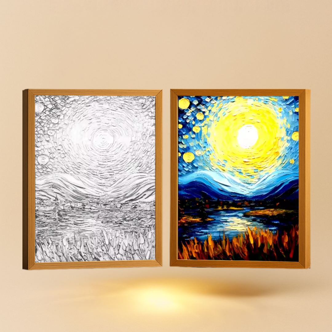 CUADRO VAN GOGH CON LUZ