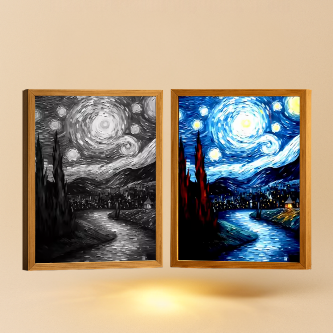 CUADRO VAN GOGH CON LUZ