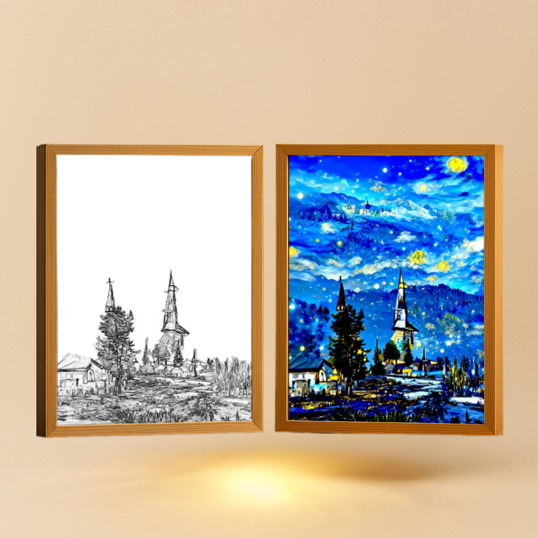 CUADRO VAN GOGH CON LUZ